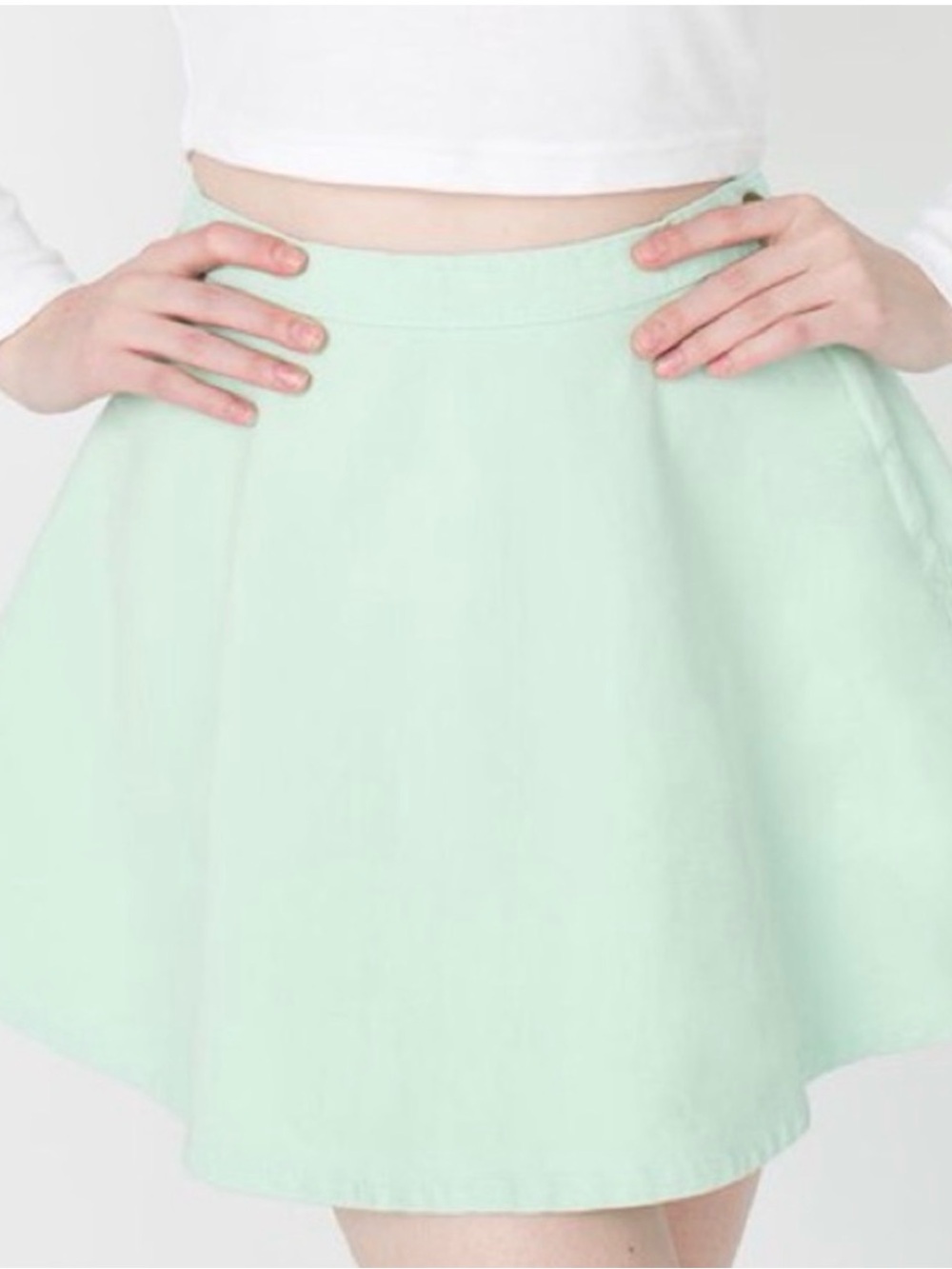 American Apparel Mint Denim Circle Skirt XS